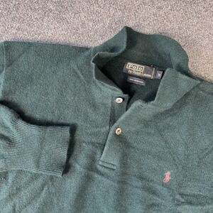 Vintage Polo Ralph Lauren 100% Lambs Wool  Sweater Men's M Green